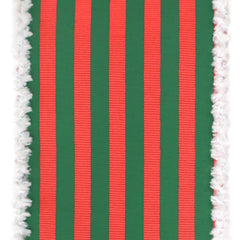 Christmas Vertical Stripes Fuzzy Edge Wired Ribbon, 10-yard