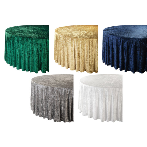 Round Velvet Party Dining Tablecloth, 120-inch