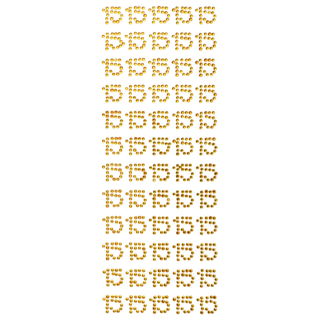 Quinceañera Number 15 Rhinestone Stickers, 5/8-inch, 60-count