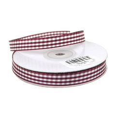 Gingham Checkered Plaid Polyester Ribbon, 3/8-inch, 25-yard
