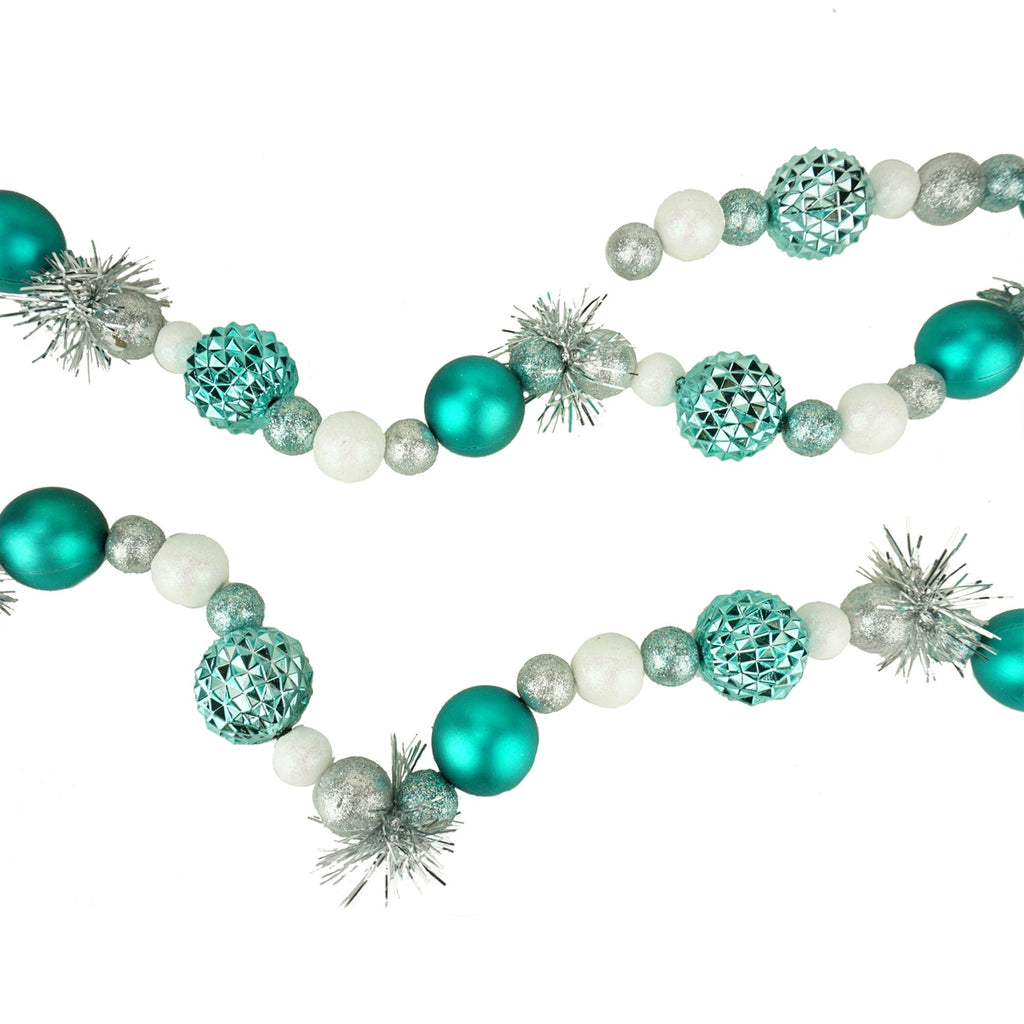 Ball Ornament and Tinsel Garland, 6-Feet