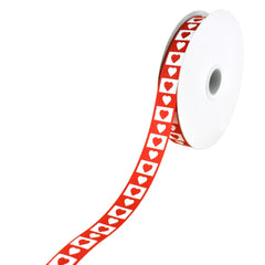 Valentines Foil Heart Squares Ribbon, 5/8-Inch, 10-Yard