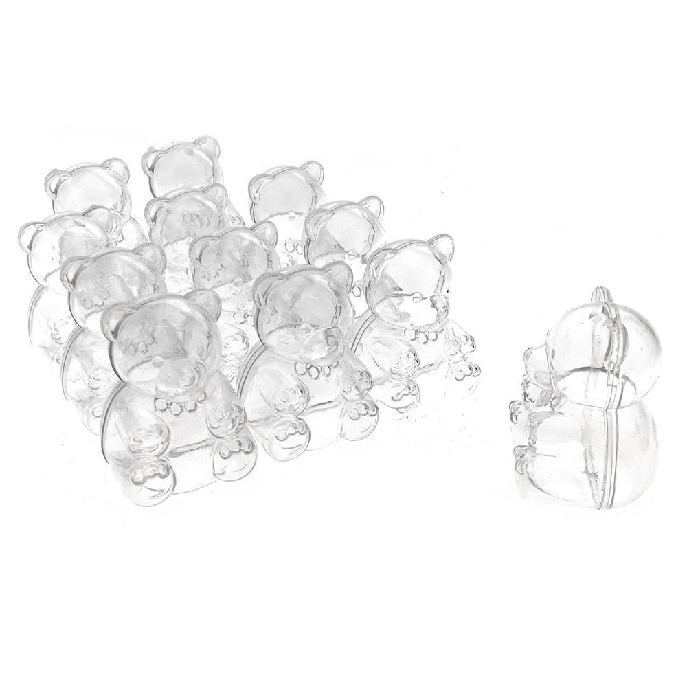Baby Shower Plastic Teddy Bear Favor Box, 2-1/2-Inch, 12-Count