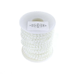 Plastic Flat Back Craft Pearl String, 4mm, 24-Yards