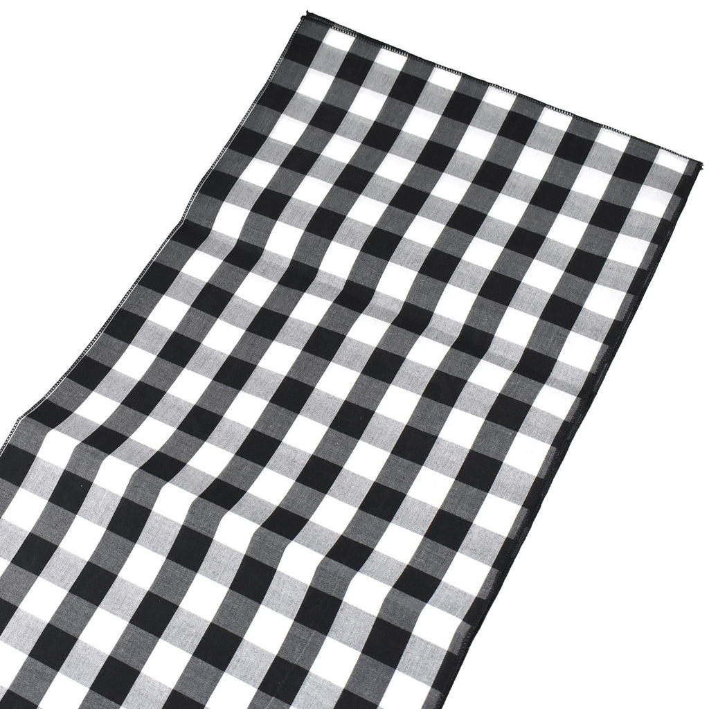 Buffalo Check Plaid Table Runner, Black/White, 72-Inch x 14-Inch