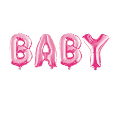 Baby Foil Text Balloon, 32-Inch Letter, 4-Piece