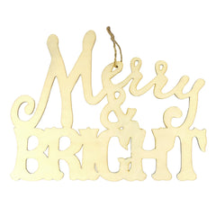 Christmas Phrases Craft Wood Signs, 10-3/4-inch x 8-1/2-inch, 2-piece