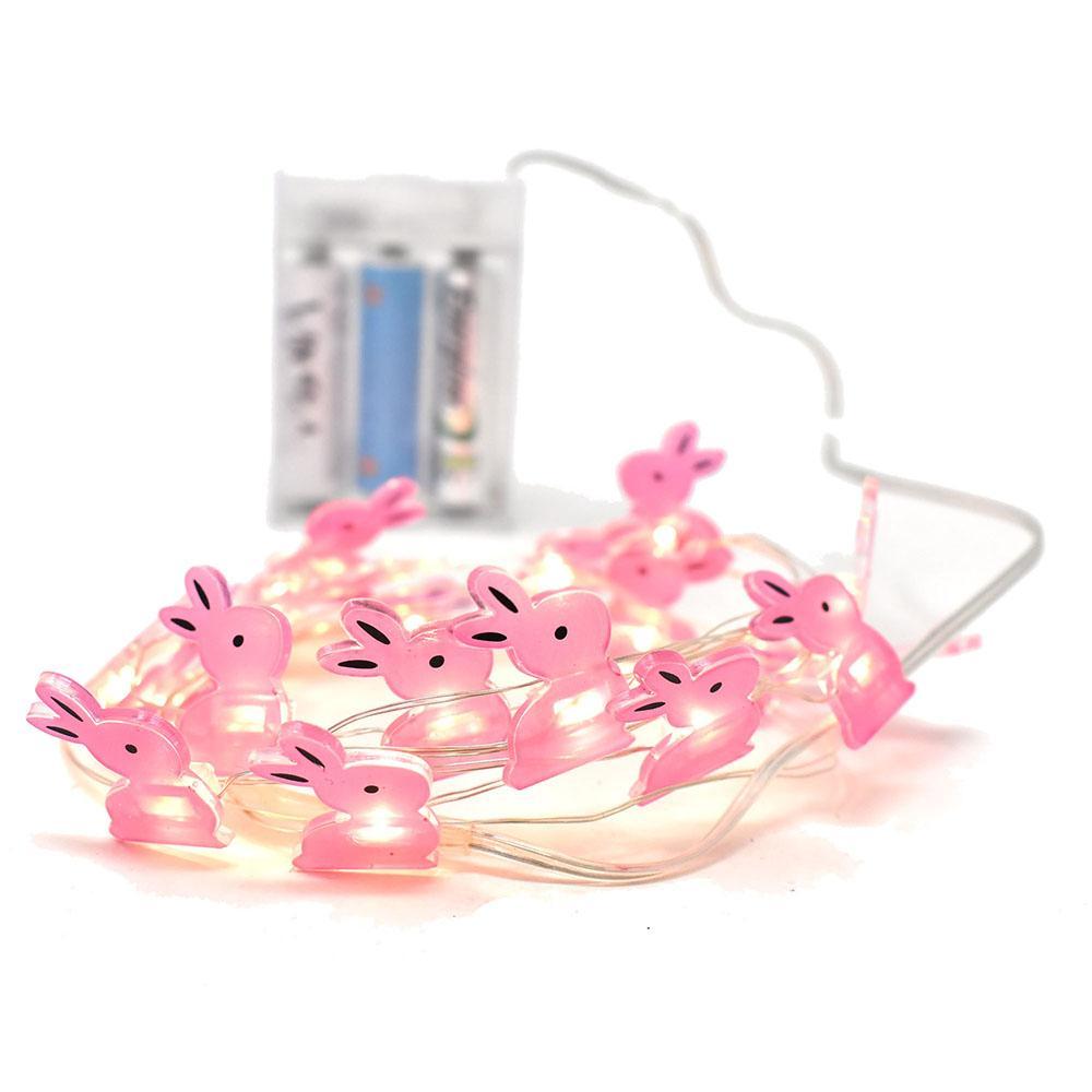 LED Battery Operated Bunny String Lights, 80-Inch