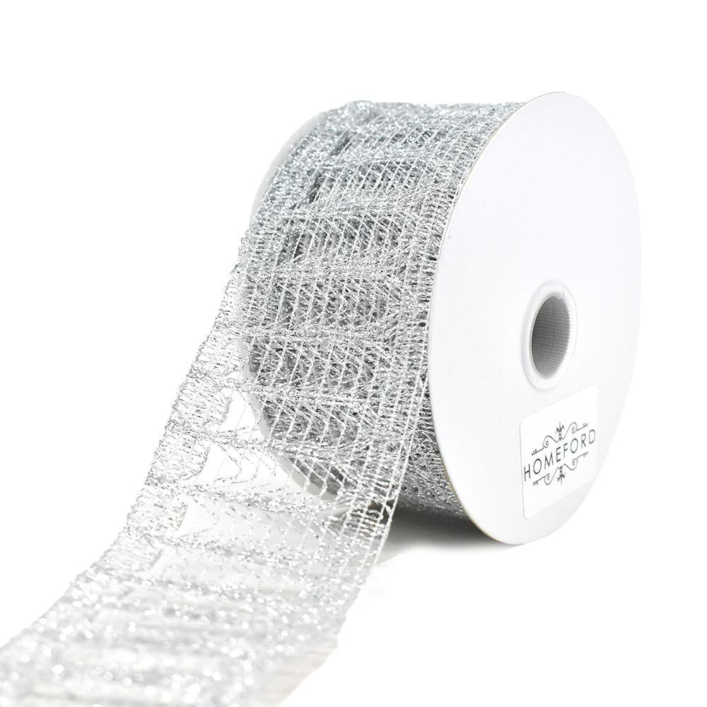 Metallic Glitter Lace Ribbon, 1-1/2-Inch, 3-Yard