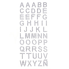 Alphabet Letters Rhinestone Stickers, 1-inch, 50-count