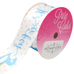 It's A Boy Girl Rocking Horse Satin Ribbon, 1-1/2-inch, 3-yard