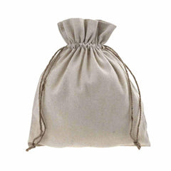 Natural Linen Favor Bags with Jute Drawstring, 12-Piece