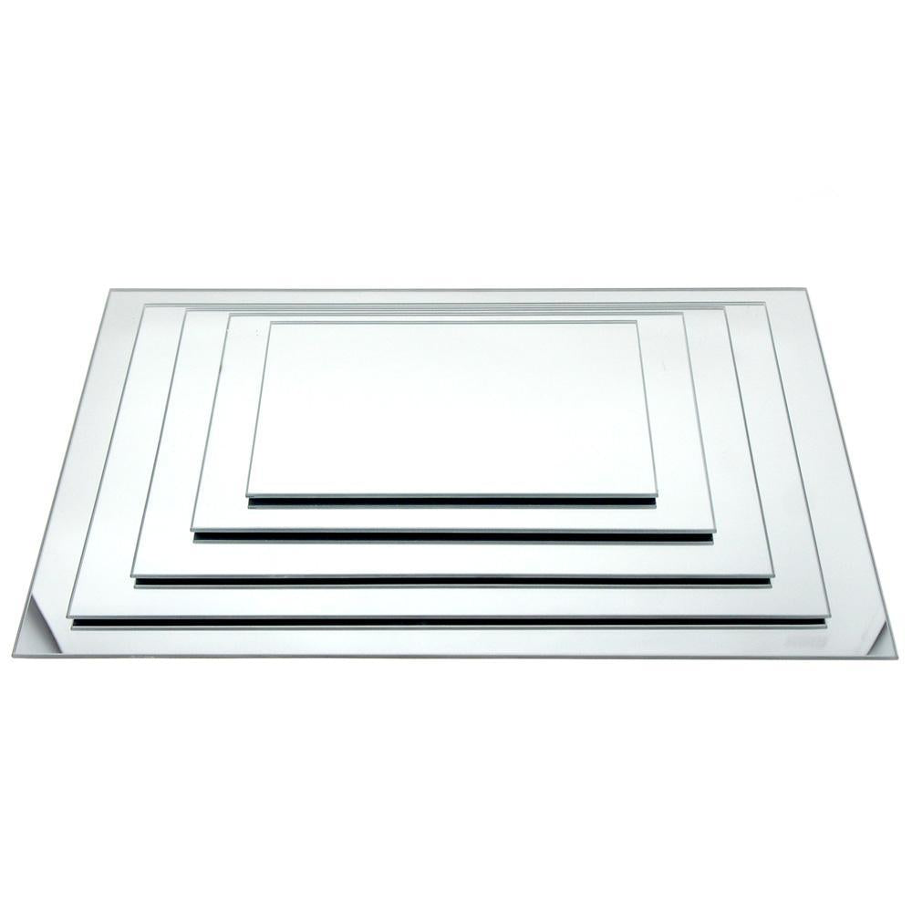 Rectangular Mirror Glass Base Centerpiece