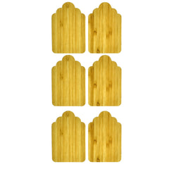 Round Bracket Bamboo Tag Stickers, 3-Inch, 6-Piece