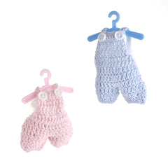 Mini Crochet Knitted Overall Jumper Favors, 2-3/4-Inch, 6-Piece