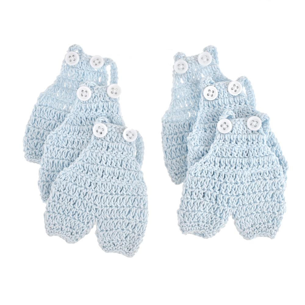 Mini Crochet Knitted Overall Jumper Favors, 2-3/4-Inch, 6-Piece