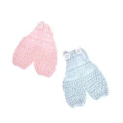 Mini Crochet Knitted Overall Jumper Favors, 2-3/4-Inch, 6-Piece