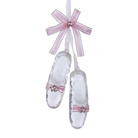 Crystal Acrylic Ballet Shoe Christmas Ornament, 6-1/2-Inch