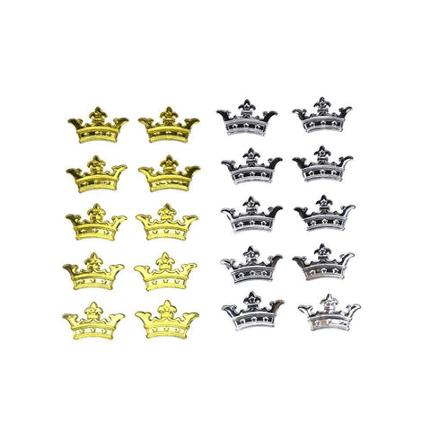 Acrylic Rhinestone Three Point Crown Stickers, 7/8-Inch, 10-Count