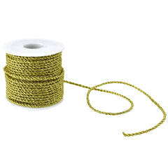 Twisted Cord Rope 2 Ply, 3mm, 25-yard, Gold Trim