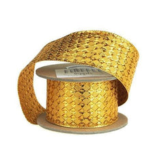Diamond Lamé Holiday Christmas Wired Ribbon, 1-1/2-inch, 9-yard