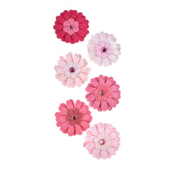 Adhesive Paper Craft Glitter Flowers, 1-1/2-Inch, 6-Piece