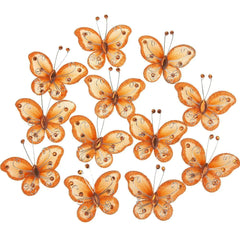 Organza Nylon Glitter Butterflies, 2-inch, 20-Piece