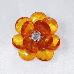 Flower Crystal Lotus, Round Edge, 1-3/4-inch, 6-Piece