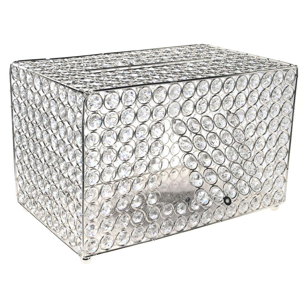 Crystal Money Card Box Wedding Centerpiece, 13-3/4-Inch, Clear