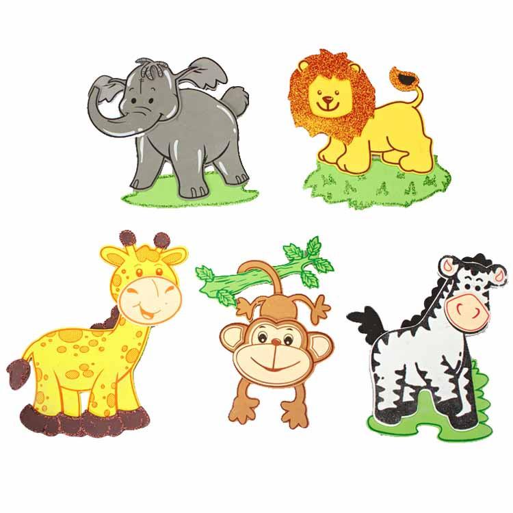 Safari Animals Foam Foam Decor, 5-pairs, Large