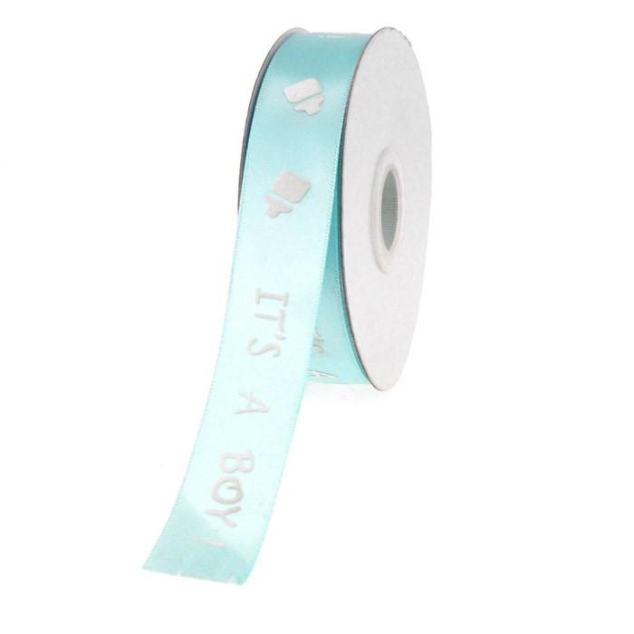 Its A Boy/Girl Print Satin Ribbon, 7/8-inch, 25-yard