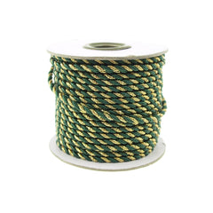 Twisted Cord Rope 2 Ply, 3mm, 25-yard, Gold Trim