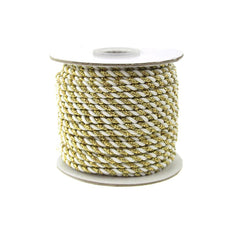 Twisted Cord Rope 2 Ply, 3mm, 25-yard, Gold Trim