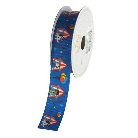 Animals Circus Tent Grosgrain Ribbon, 7/8-Inch, 10 Yards