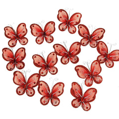 Organza Nylon Glitter Butterflies, 2-inch, 20-Piece