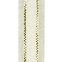 Gold-Lined Satin Edge Organza Ribbon, 25-yard