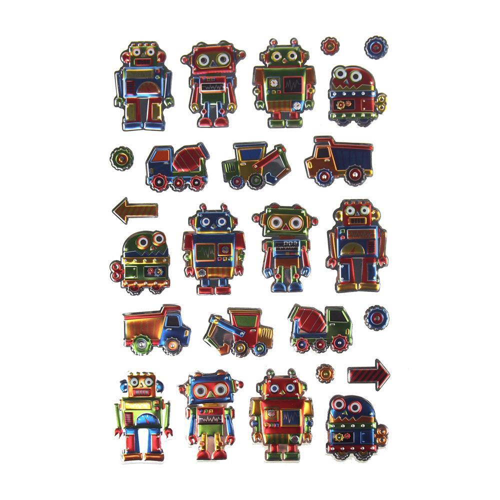 Toys For Boys Puffy Foil Fun Stickers, 25-Count