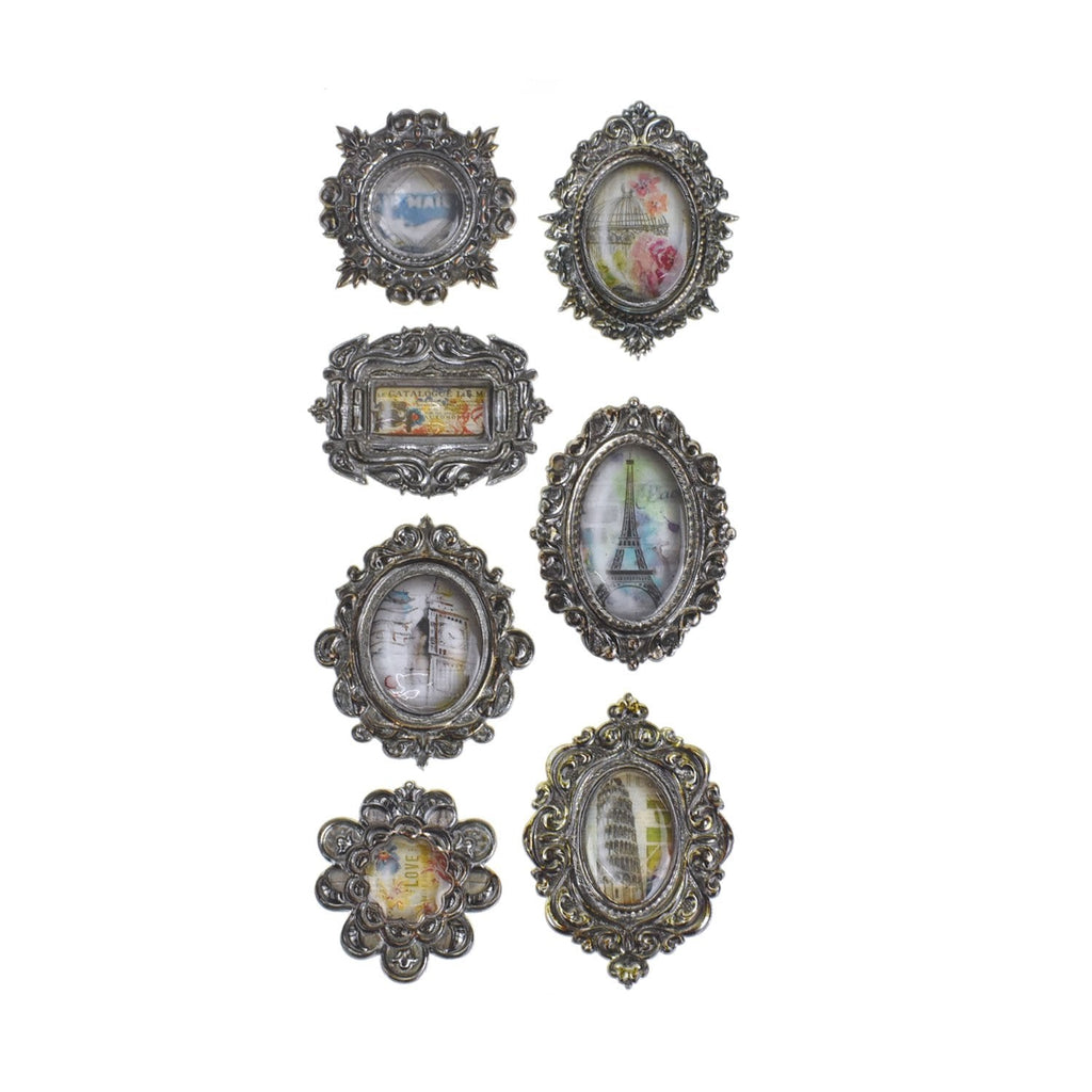 Vintage Elegance Charm Stickers, 8-Piece