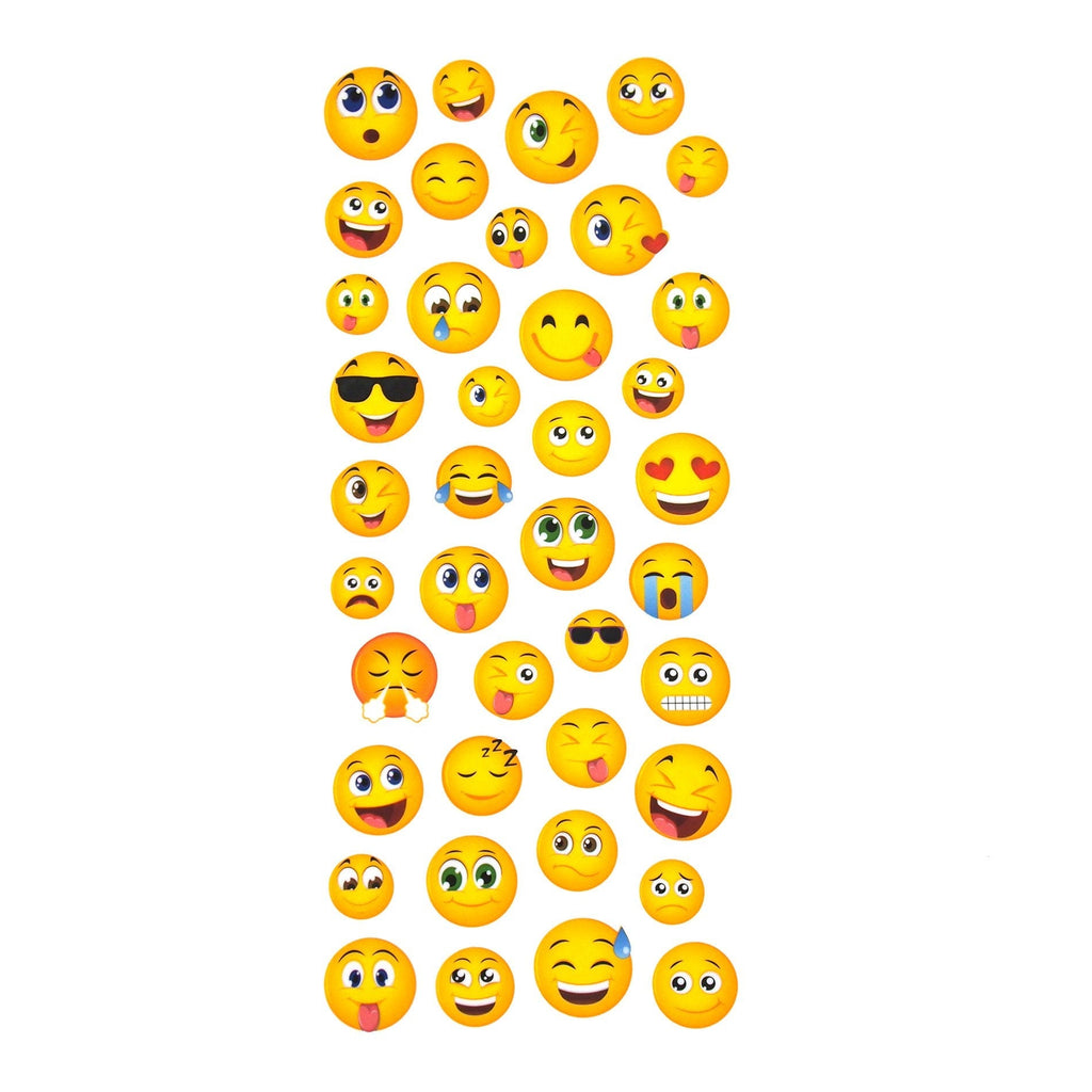 Small Emojis Clear Photo Safe Paper Stickers, 40-Count