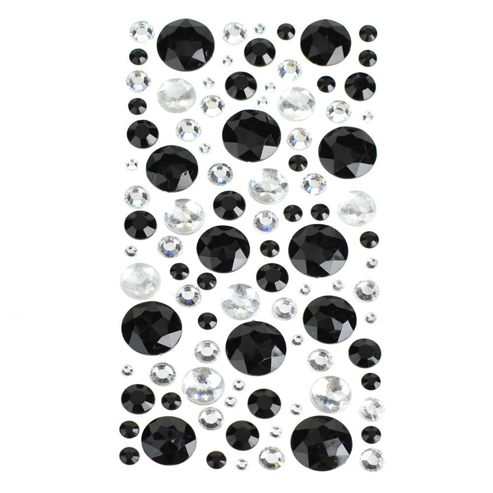 Round Bubble Gems 3D Rhinestone Stickers, 100-Piece