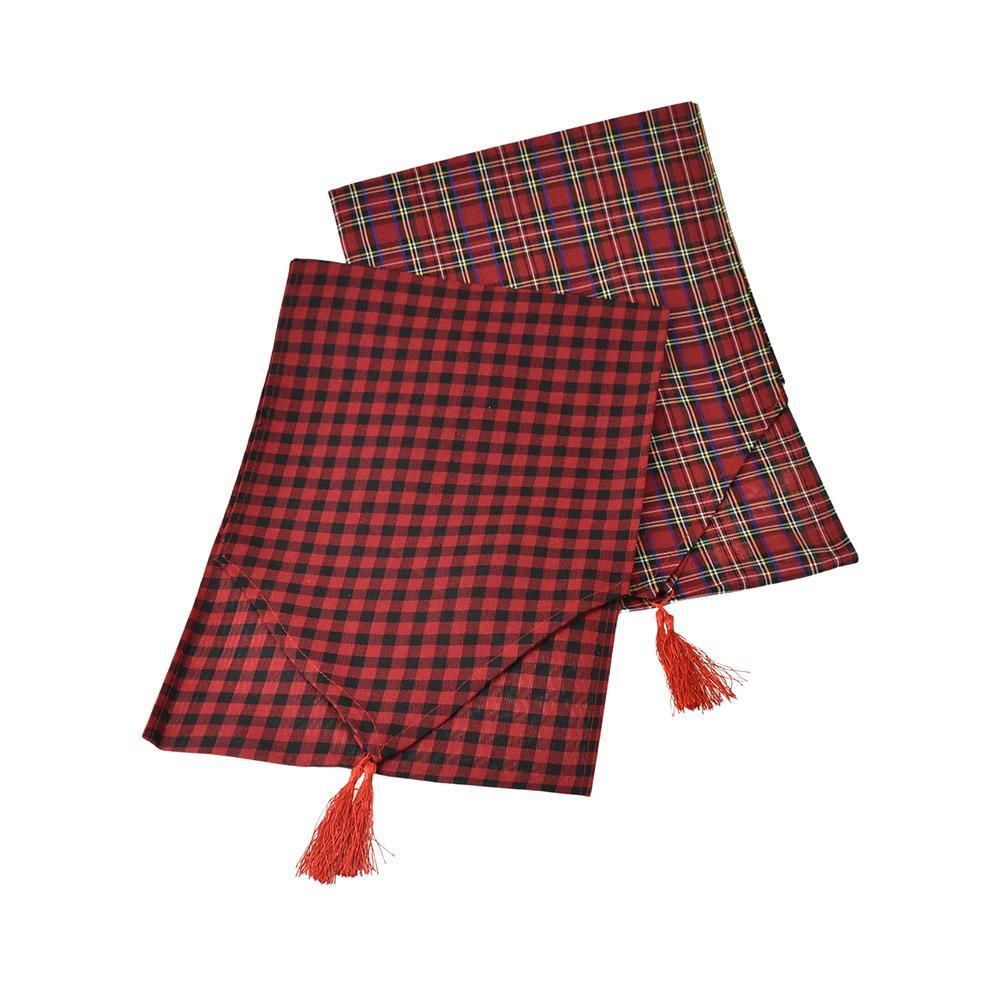 Christmas Buffalo Plaid Table Runners, 71-Inch, 2-Piece