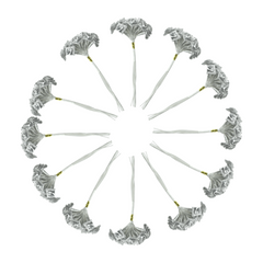 Rose Bouquet Spray, 4-Inch, 12 Count - Silver