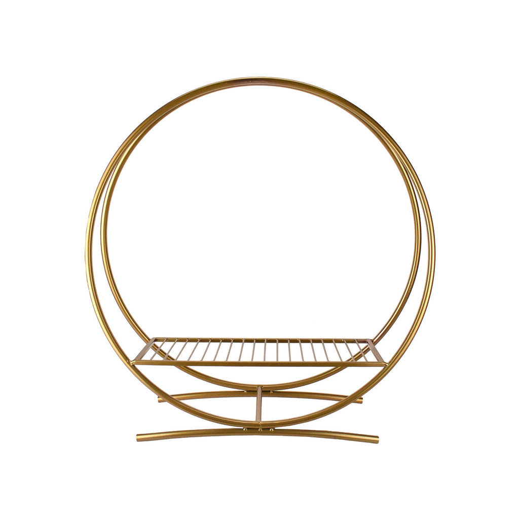 Metallic Twin Hoop Centerpiece Stand, 24-Inch, Gold