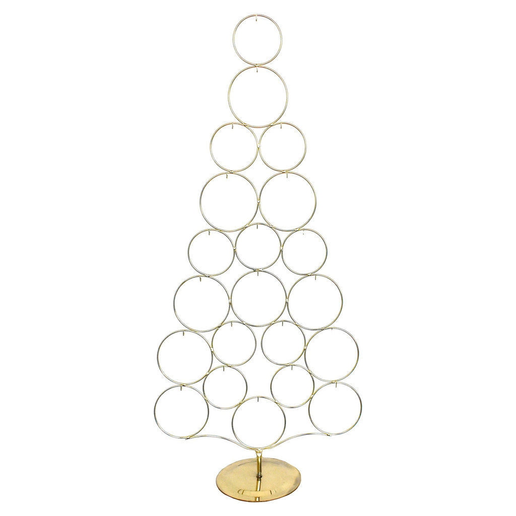 Metal Christmas Tree Hanging Ornament Rack, 42-Inch - Gold