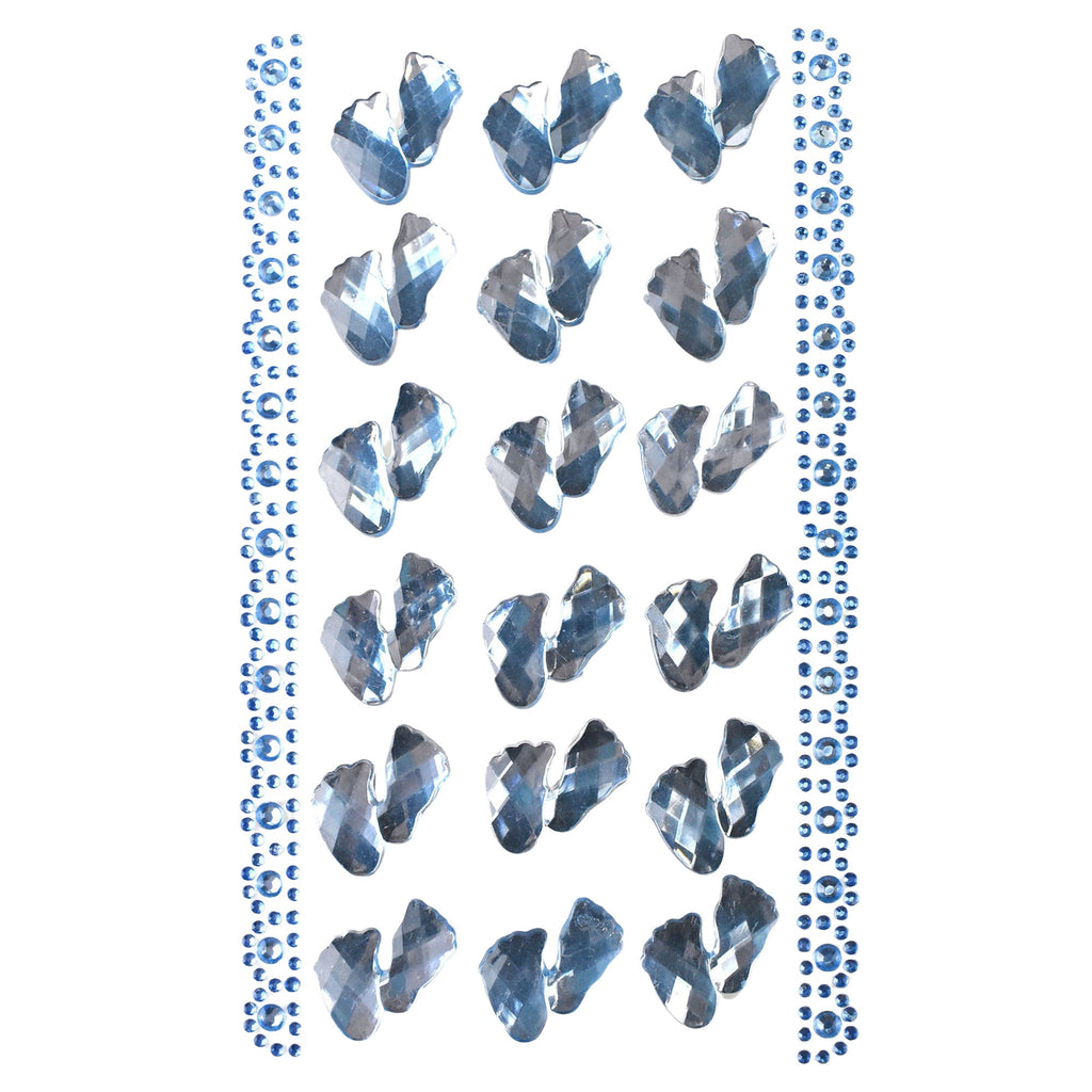Baby Footprint Rhinestone Stickers, 7/8-Inch, 20-Count