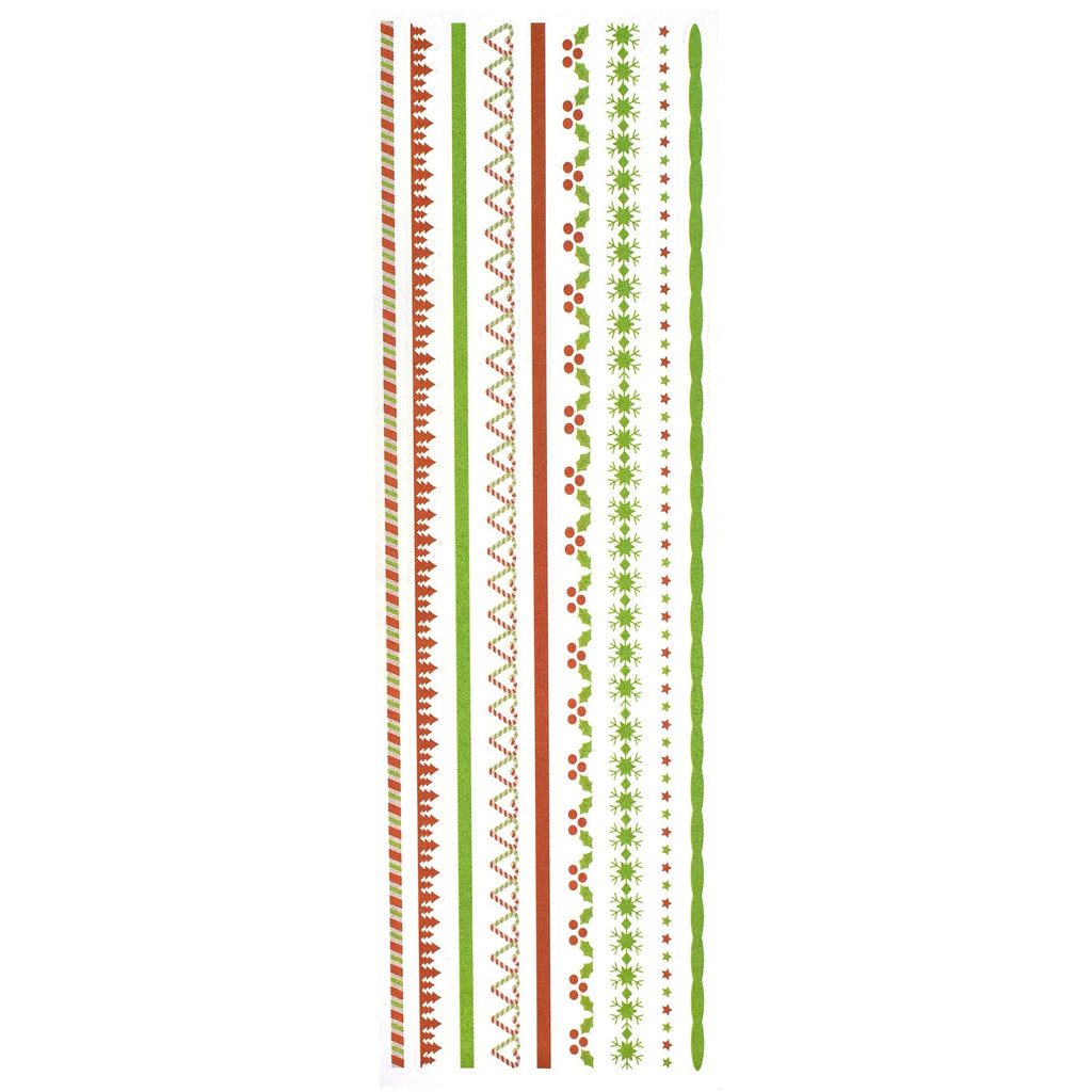 Christmas Border Strip Stickers, 11-1/2-Inch, 9-Piece