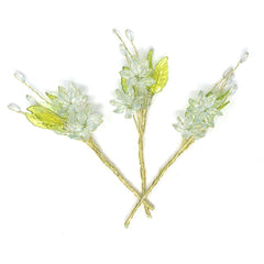 Acrylic Translucent Flower Spray with Leaves, 5-inch, 12-Count