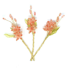 Acrylic Translucent Flower Spray with Leaves, 5-inch, 12-Count