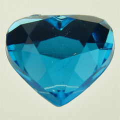 Flat Acrylic Heart, 1/2-inch, 40-count