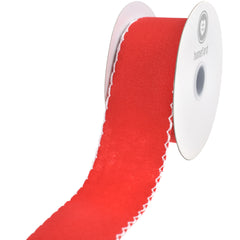 Christmas Scallop Stitch Edge Felt Ribbon, 10-yard